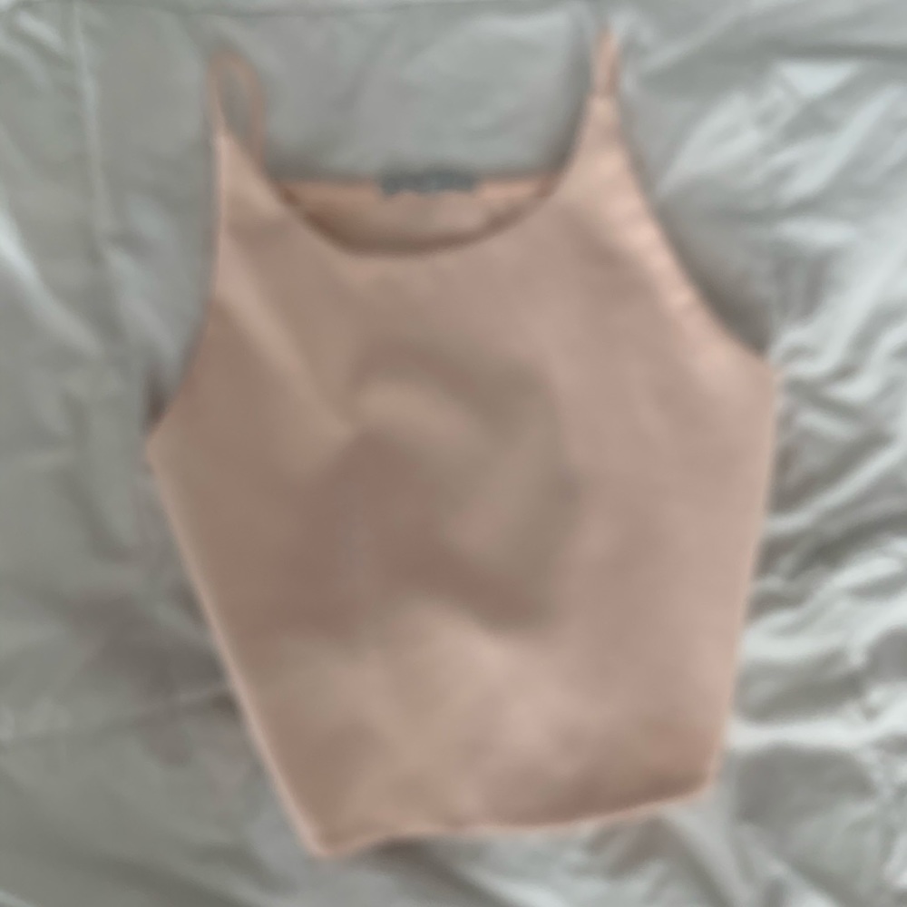 Zara peach/blush high neck crop top. Size small.